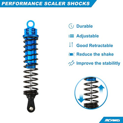 Aluminum Shocks Absorber Damper 122mm Oil Filled Adjustable for 1/8 Buggy Truck HPI HSP Losi Axial Tamiya RC Car Upgraded Hop-Up Parts(blue)