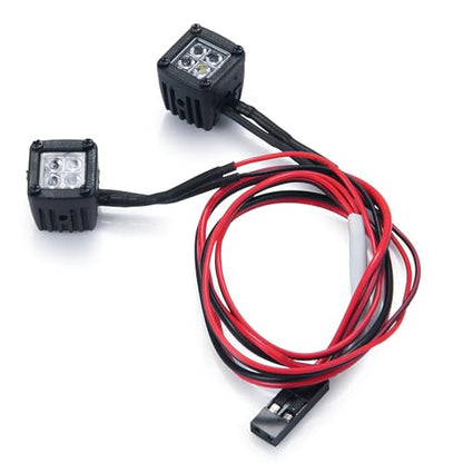 4PCS RC Spot Beam Square LED Cubes Offroad Driving Lights RC Light Bar LED Housing Lens Spotlight Compatible with 1/10 RC Car TRX4 TRX6 Axial SCX10 90046 RR10 D90 (D-4 Holes) - color: D-4 Holes