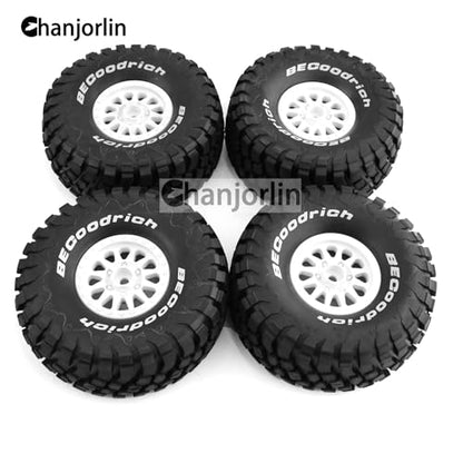 1/7 RC Short Course Truck Tires and Wheels 17mm Hex OD 5.43" 1/8 All Terrain Off Road Tyres with Foam Insert for 1:7 RC Buggy Monster Truck Car TRAXXAS UDR 85086-4 4PCS (White) - color: White