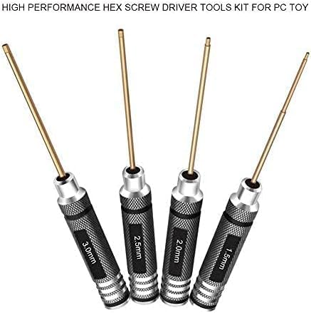 4pcs 1.5mm 2.0mm 2.5mm 3.0mm Hex Screw Driver Set Titanium Hexagon Screwdriver Wrench Tool Kit for Multi-Axis FPV Racing Drone RC Quadcopter Helicopter Car Models - style: 4pcs Screwdrivers