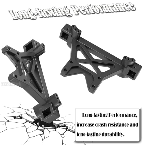 RC Front Rear Shock Tower Shock Mounts Upgrades Part for 1/10 E-MAXX T-Maxx,2PCS Aluminum Shock Tower Shock Hops up,Black,Replace Part #4917R - color: Black - (Shock Mounts)