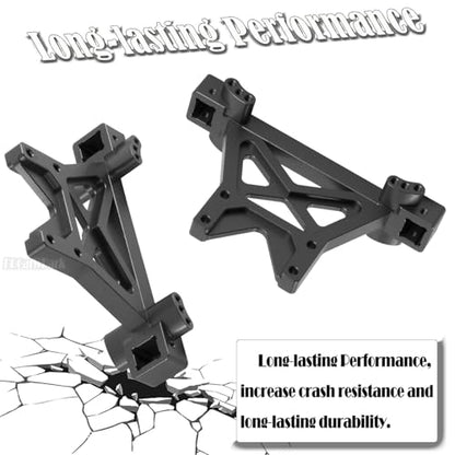 RC Front Rear Shock Tower Shock Mounts Upgrades Part for 1/10 E-MAXX T-Maxx,2PCS Aluminum Shock Tower Shock Hops up,Black,Replace Part #4917R - color: Black - (Shock Mounts)