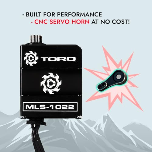 TORQ MLS-1022 High Torque Micro Servo 5.0V - 8.4V with CNC Servo Mounts & Arms - Remote Control Car, RC Car, RC Crawler Axial SCX24 Electronics Upgrades RC Servos (HELIDIRECT) (Black) - color: Scx24 Servo - Black