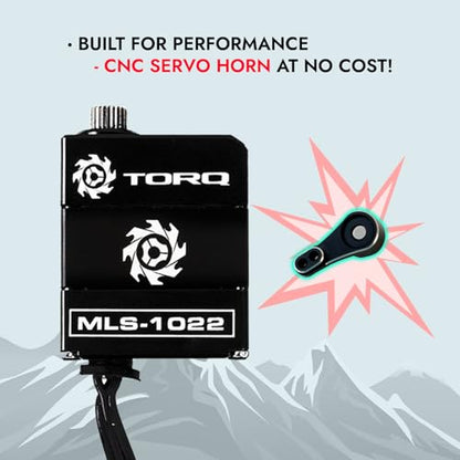 TORQ MLS-1022 High Torque Micro Servo 5.0V - 8.4V with CNC Servo Mounts & Arms - Remote Control Car, RC Car, RC Crawler Axial SCX24 Electronics Upgrades RC Servos (HELIDIRECT) (Black) - color: Scx24 Servo - Black