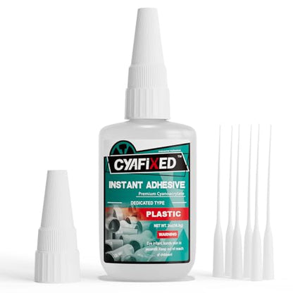 Super Glue for Plastic, Professional Grade Cyanoacrylate (CA) Instant Adhesive, 2 oz. (56.8 Grams) - Glue for PVC, ABS, Polycarbonate and Other Plastic Materials - size: 2 oz, style: Plastic