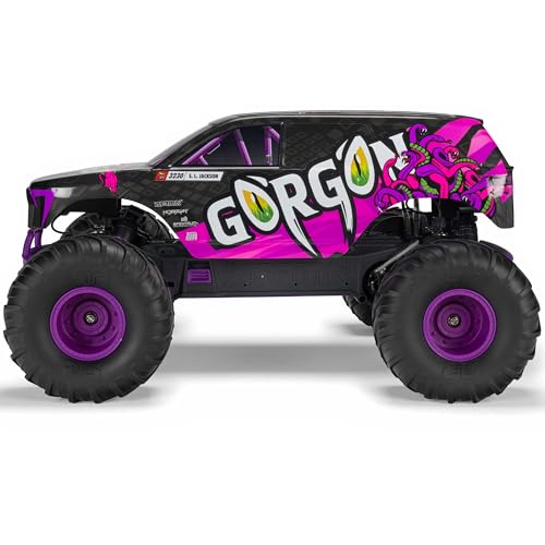 ARRMA RC Truck 1/10 Gorgon 2 Wheel Drive RTR Brushed Monster Truck Battery & Charger Included Purple ARA3230ST4 - color: Purple
