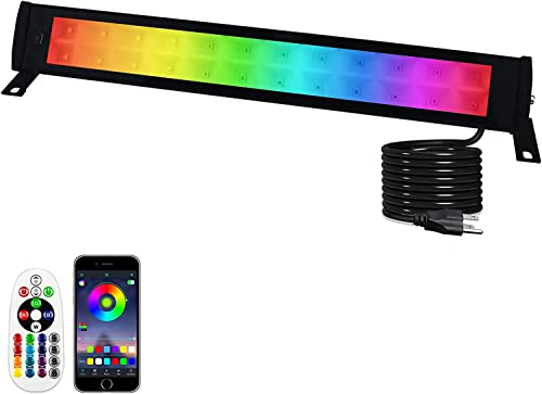 50W RGB Wall Washer Light, RGB Light bar, Warm 3000K & 16 Million Colors&Timing& Music Sync, with Remote & APP Control, for Commercial Lighting, Birthday Party, Garden Lighting, Wall Display - size: 50W RGB+Warm*1