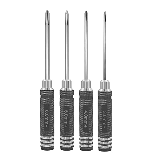 Drone Tool kit - 4Pcs Phillips Screwdriver Steel Tool Set 3.0/4.0/5.0/6.0mm Mini Hand Tools for RC Model Helicopter Boat Cars