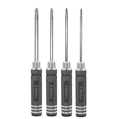 Drone Tool kit - 4Pcs Phillips Screwdriver Steel Tool Set 3.0/4.0/5.0/6.0mm Mini Hand Tools for RC Model Helicopter Boat Cars