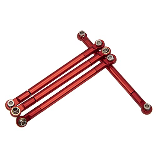 8PCS Metal Pull Rod Link Rod Linkage Compatible with MN Model MN86S MN86 MN86KS MN86K G500 1/12 RC Car (Red) - color: Red