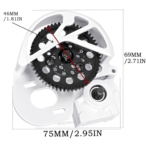 RC Aluminum Transmission Gearbox Upgrades Part for 1/10 Axia1 SCX10, SCX10 II 90046 90047 Wraith,AX10 RC Crawler car,Alloy Center Transmission Gearbox,Silver - color: Sliver(1pc)