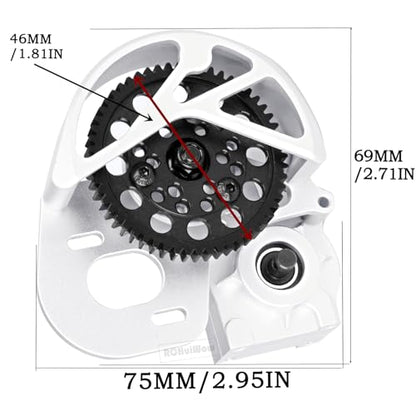 RC Aluminum Transmission Gearbox Upgrades Part for 1/10 Axia1 SCX10, SCX10 II 90046 90047 Wraith,AX10 RC Crawler car,Alloy Center Transmission Gearbox,Silver - color: Sliver(1pc)