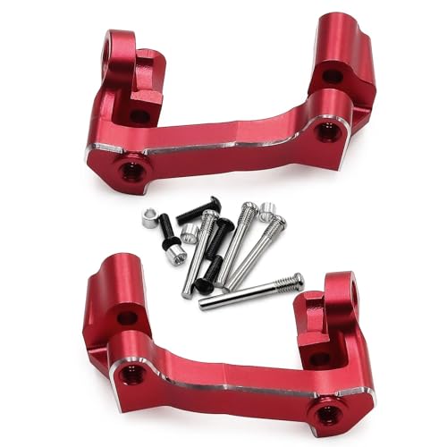7075 Aluminum C-Hubs for Traxxas 1/16 Mini Maxx & Mini Slash 4X4 Replace 10732 High Strength Lightweight Steering Knuckle Red - color: Red