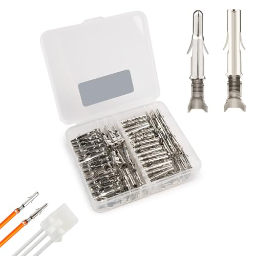 JRready ST6423 MLX 2.13mm Diameter Crimp Terminals, Pin and Sockets 14-20AWG, Compatible with Molex MLX Male & Female Crimp Terminals (50 Pair) - size: MLX 50Pair Terminal Kit