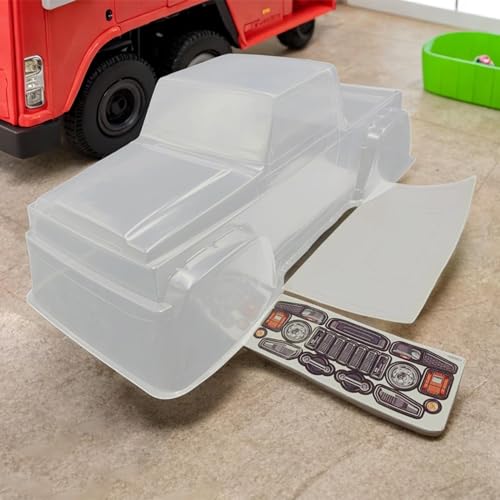 RC Car Clear Body Shell, 1/10 Scale 300mm Wheelbase Unpainted with Stickers, for SCX10 MST Crawler RC4WD TF2
