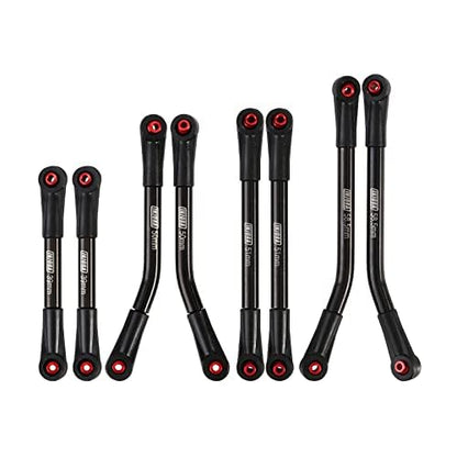 INJORA Steel 4 Links Set for SCX24 C10 JLU Bronco Base Camp 4Runner (Black) - color: Black