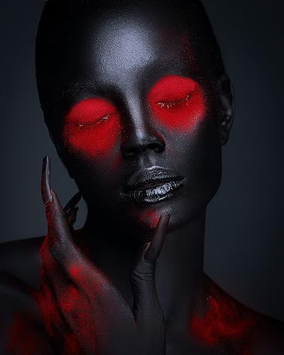 Go Ho Liquid Black Face Body Paint(2.1 oz),Black Makeup Water Based Face Paint and Body Paint for Airbrush Makeup Special FX, Cosplay, and Halloween Make up - color: Black