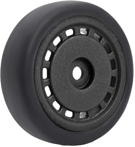 4PCS Pre-Glued On-Road Drift Racing Smooth Rubber Tires and Wheel Rims Set 7MM Hexagon for 1/24 Losi Micro-B RC Car Upgrades Parts (Black) - color: Black