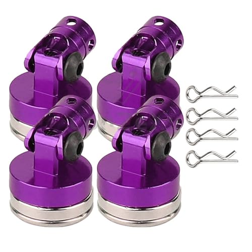 RC Crawlers Components For HSP For Sakura For Traxxas 1/10 4pcs Magnetic Stealth Invisible Body Post Mount Contact Shell Column Clips Decoration RC Drift Car Accessories(Purple) - color: Purple