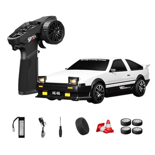 1:24 Scale RC Drift Car with Gyro Stability, 2.4GHz 4WD Proportional Control High-Speed Drift Racing Car with LED Lights & Dual-Mode Tire Switch (Racing & Drift) for Adults (Q1 Pearl White/D24-05) - color: Q1 Pearl White, size: D24-05