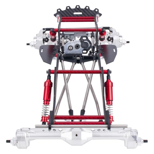 RC Performance Carbon Fiber LCG Chassis Kit with Gearbox Shock Absorber for 1/10 RC Crawler SCX10 Capra Upgrade (Full Chassis Kit) - style: Full Chassis Kit