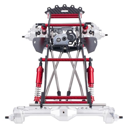 RC Performance Carbon Fiber LCG Chassis Kit with Gearbox Shock Absorber for 1/10 RC Crawler SCX10 Capra Upgrade (Full Chassis Kit) - style: Full Chassis Kit
