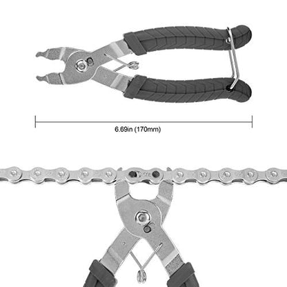 Oumers Bike Master Link Plier Tool, 2 in 1 Bicycle Chain Quick Link Opener-Closer Remover Compatible with All Speed Chain Repair - color: Gray