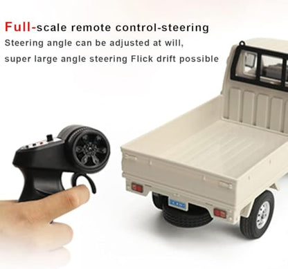 WPL D12 1:16 RC Mini Truck for Adults, 2.4G RC Car 4CH Off-Road Remote Control Pickup Truck, RC Drift Crawler Car Vehicle with Lights, 3 Batteries - size: 3 Batteries