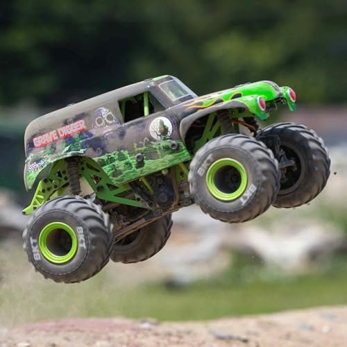 Losi 1/18 Mini LMT Grave Digger 2S 4X4 RTR Brushed Monster Truck Battery & Charger Included Green LOS01026T1