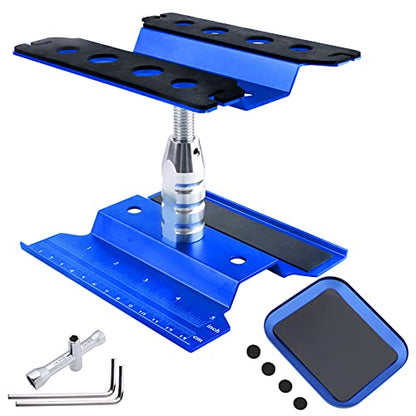 RC Car Work Stand Aluminum Repair Workstation 360 Degree Rotation Lift Lower w/Screw Tray Tools for 1/10 1/12 1/16 Scale Traxxas TRX4 Axial Arrma Redcat Losi RC Crawler Monster Truck Buggy (Navy Blue) - color: Navy Blue