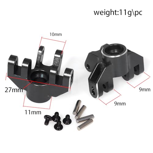 Aluminum Front Steering Cup RC Upgraded Parts for LOSI 1/18 Mini LMT 4X4 Brushed Monster Truck RTR-LOS01026 RC Car, Black - color: Black Front Steering Cup