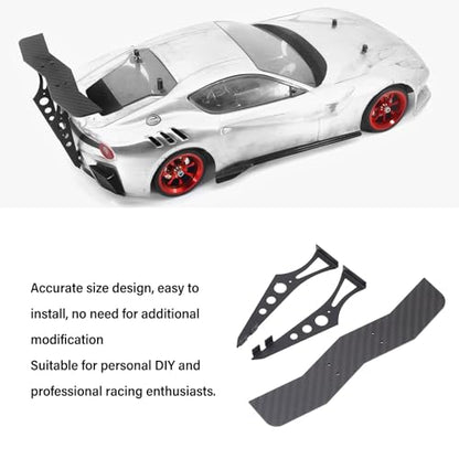 Carbon Fiber RC Car Tail Wing, Universal Rear Spoiler for 1/10 Scale RC Cars, Lightweight High - Strength Wing with Brackets for TT02 XV01 PTG2 Drift Racing