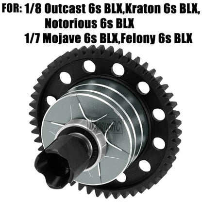 46T Upgrades Part Differential Slipper for 1/8 Outcast/Kraton/Notorious 6s BLX,1/7 Mojave/Felony 6s BLX,#45 Steel Spur Gear Slipper Clutch Diff Gear Hops Up.Titanium - color: Titanium(46t)