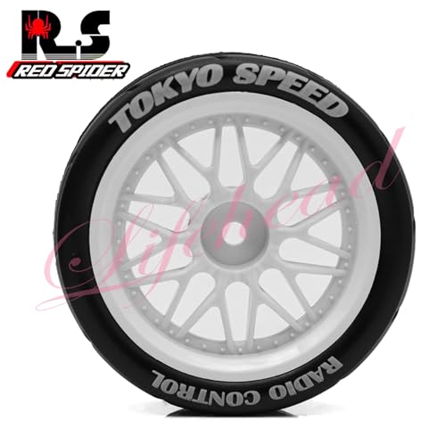 Lifehead 65mm RC On-Road Rally Car Tires and Wheels for 1/10 RC On-Road Touring Drift Car HSP 94123 Tamiya XV01 TT01 TT02 HPI Kyosho FAZER MK2 TRAXXAS 4-TEC 2.0/12mm Hex - color: White