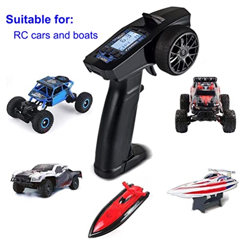 Turbo Racing P32 91803G-C 2.4G 4CH RC Remote and Receiver Controller LCD Display with Waterproof Radio Transmitter for RC Car Boat (91803-C)