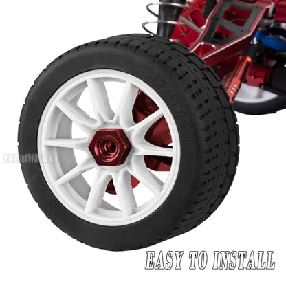 RC Highway Tires Wheel for 1/8 Typhon 6s BLX,1/7 Infraction 6S BLX/Limitless,RC Drift Off Road Buggy Rally Truck Wheels and Tires,4PCS RC High Speed Wheel Highway Rubber Tires,White - color: White - (4pcs High Speed Wheel)