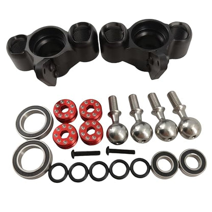 Steering Knuckles & Caster Blocks for ARRMA Kraton Outcast Notorious 6S (Black) | Aluminum,Front,Pivot Balls,1/8 Scale,BLX,AR330505 ARAC9366,CNC Machined,High Strength,Precision Fit - color: Black