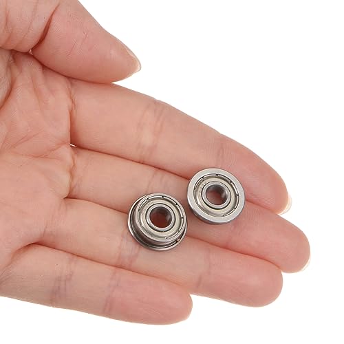 uxcell F695ZZ Flanged Ball Bearing 5x13x4mm Double Shielded Chrome Steel Flange Bearings, 4pcs - size: 5x13x4mm