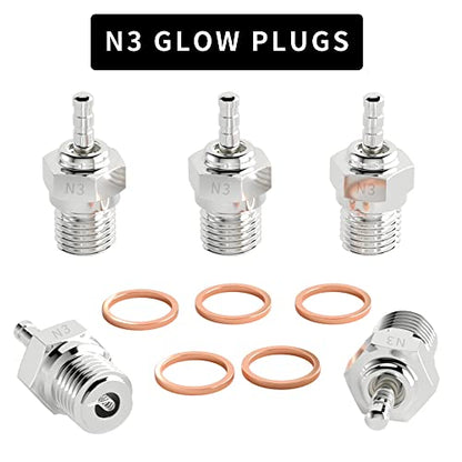 GLOBACT RC Glow Plug 70117 N3 Hot Spark for Kyosho Redcat HPI HSP 1/8 1/10 | Replace OS 8, Nitro Engine Parts