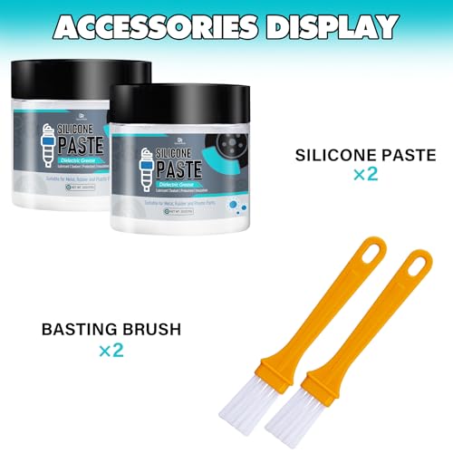 Dielectric Silicone Grease - 4oz Paste for Electrical Connectors, Spark Plugs, Battery Terminal, Brake - Heat Resistant Lube for O Rings, Insulation Protection - Automotive, Marine