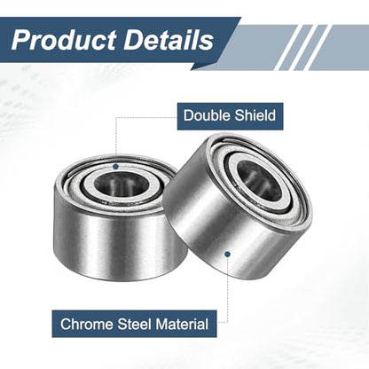 uxcell 5 Pack 603ZZ Deep Groove Ball Bearings, 3x9x5mm Chrome Steel Double Shield Bearing for Electric Motor, Home Appliances, Garden Machinery, (ABEC5) - size: 603ZZ