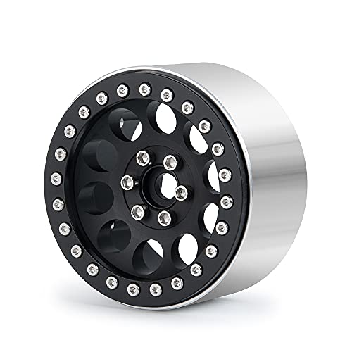 Benedict Harry 2.2" Beadlock Wheels Rim 35mm for 1/10 RC Axial SCX10 Wraith 90048 90018 RR10 TRX4 Crawler car (Black) - color: Black