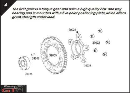 GTB Metal 2 Dual Speed System with Gear Cover Set for RC 1/5 Gasonline Car 1:5 HPI Baja 5B SS 5SC | HPI Baja 2 Speed Gear Transmission - color: 2 Speed Gear Set