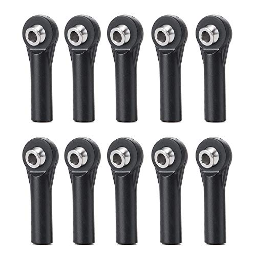 10Pcs M3 Plastic Bent Rod Ends,Black M3 Crawler Width Balls Ends for Axial D90 SCX10 RC Car (Black A) - color: Black a