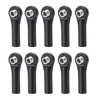 10Pcs M3 Plastic Bent Rod Ends,Black M3 Crawler Width Balls Ends for Axial D90 SCX10 RC Car (Black A) - color: Black a