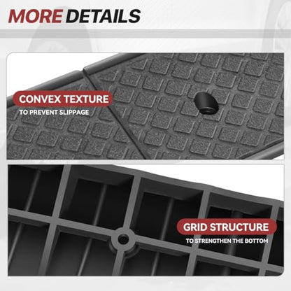 Rubber Curb Ramp, 3" Rise Height, Driveway & Threshold Bridge Ramp for Forklift, Car, SUV, Wheelchair, Bike - size: 3" Rise