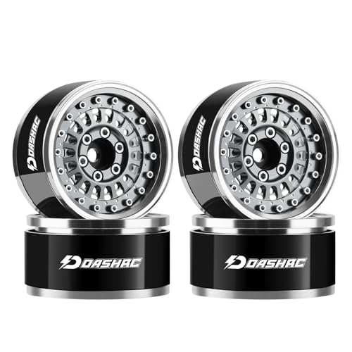 RC 1.9" Beadlock Wheels with Adjustable Offset for TRX4 SCX10 - color: Space Grey