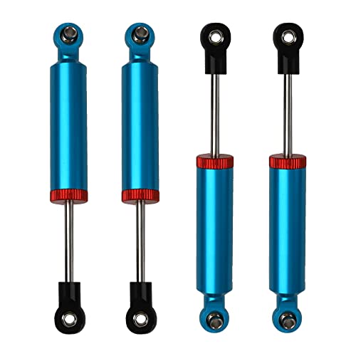 4Pcs RC Car Shocks Shock Absorber Internal Spring Shocks Damper Upgrade Parts Compatible with Axial SCX10 Traxxas TRX4 Redcat Tamiya 1/10 RC Crawler (Hole Distance:90mm, Blue) - color: Blue, size: Hole Distance:90mm