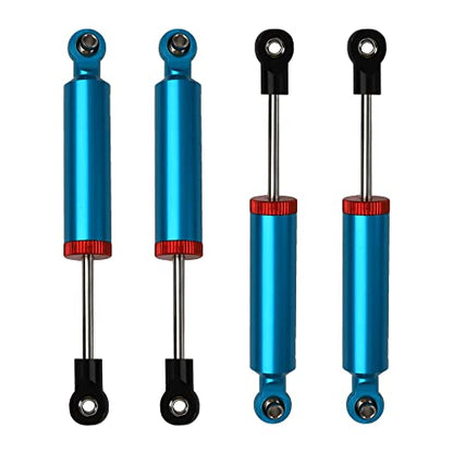 4Pcs RC Car Shocks Shock Absorber Internal Spring Shocks Damper Upgrade Parts Compatible with Axial SCX10 Traxxas TRX4 Redcat Tamiya 1/10 RC Crawler (Hole Distance:90mm, Blue) - color: Blue, size: Hole Distance:90mm