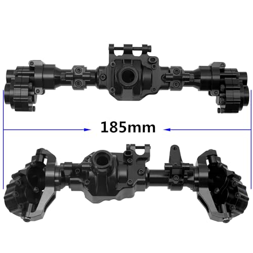 ShareGoo Aluminum Alloy Front & Rear Portal Axle Housing Set Compatible with Traxxas TRX4 Defender Bronco 1/10 RC Crawler Car Upgrades Part (Black) - color: Black